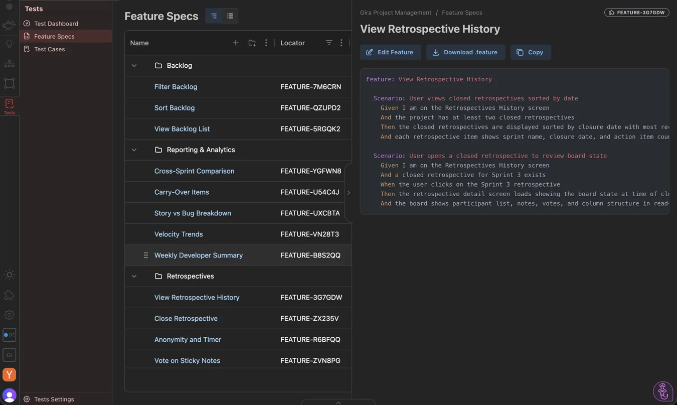 AppGenie Feature Specs — structured product requirements